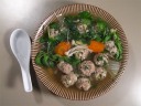 Mung Bean Noodle Soup with Meatballs